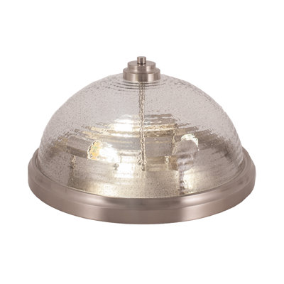 Plafonnier encastré, ampoules, illustré avec verre nervuré fumé
