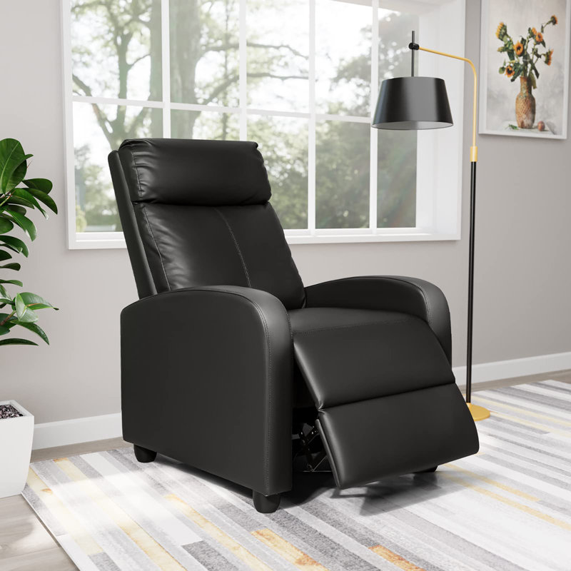 Recliner Chair with Lumbar Support, Dark Black