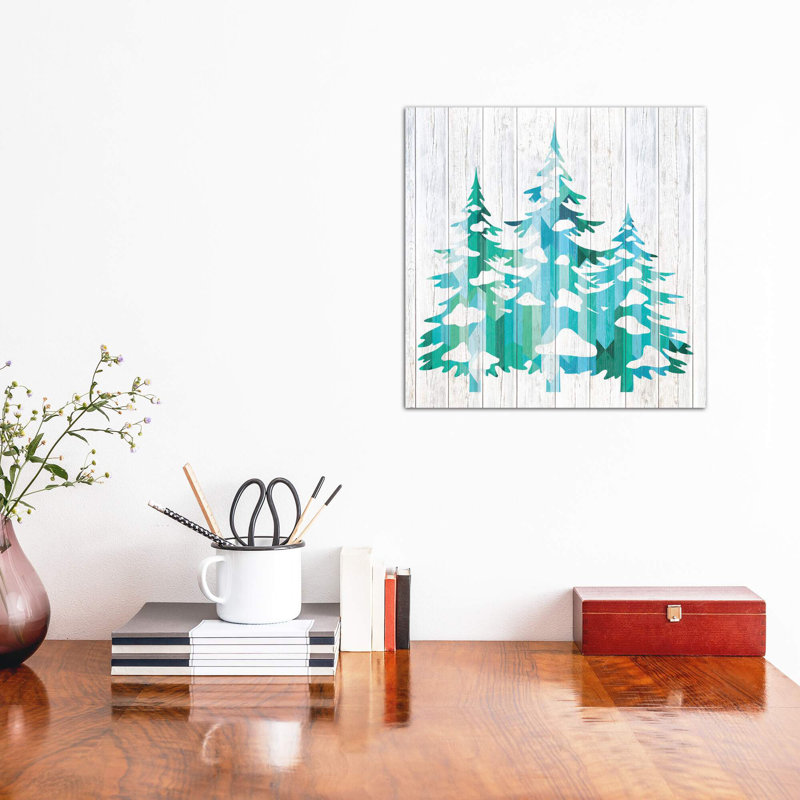 Snowfall Pines - Wrapped Canvas Print, 45.72 cm H x 45.72 cm W x 3.175 cm D