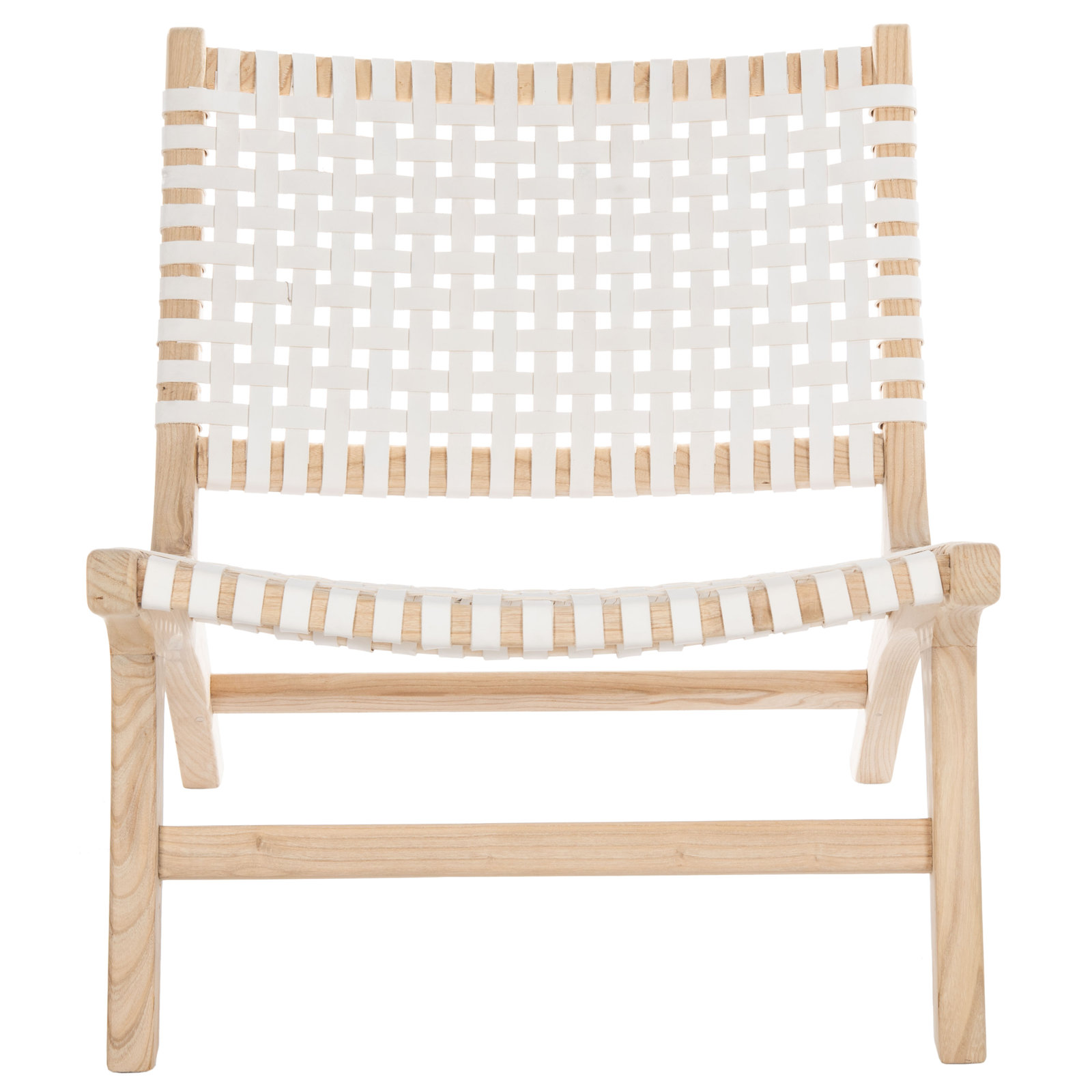 Denman Upholstered Side Chair, White/Natural