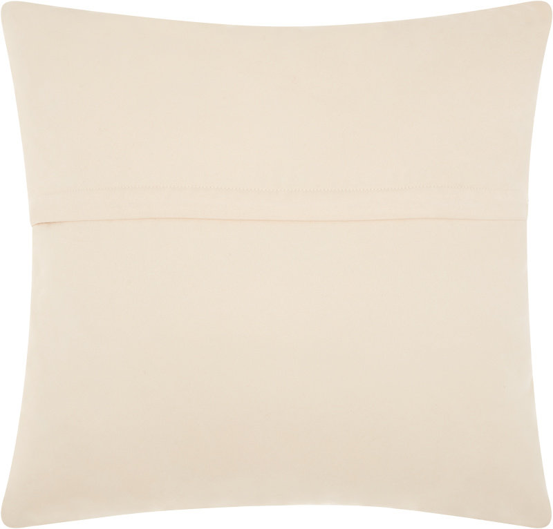 Embroidered Leather/Suede Throw Pillow, White