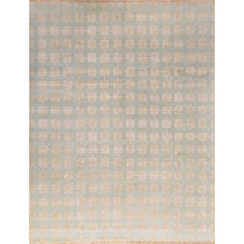 Windsom Geometric Area Rug in Light Green, Rectangle 9'2" x 11'11"
