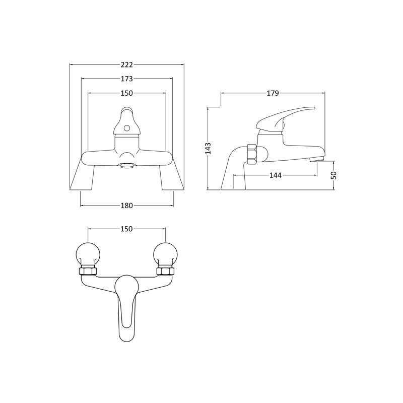 1 Handle Deck Bath Faucet Bath Filler