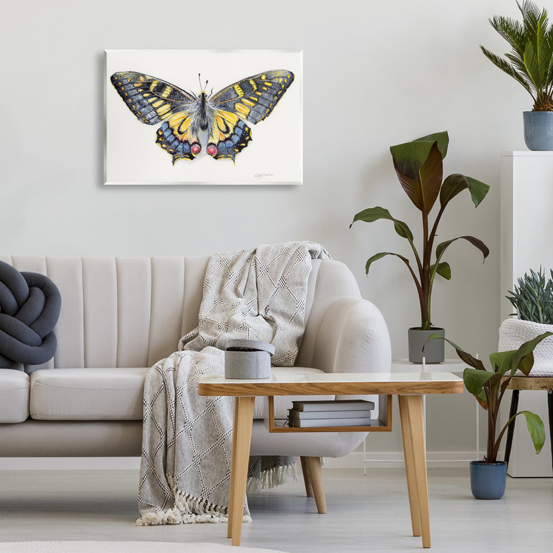 Magnifique plaque murale symétrique avec ailes de papillon, design par Cady, H 13 po x l 19 po
