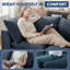 Canapé modulaire en forme de L Cloud, canapé modulaire en forme de L 6 places avec 1 repose-pieds amovible à siège profond, bleu-223985689-223985695