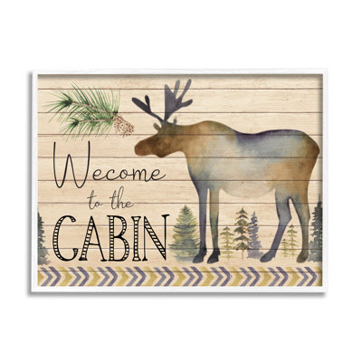 " Welcome To The Cabin Moose Silhouette "