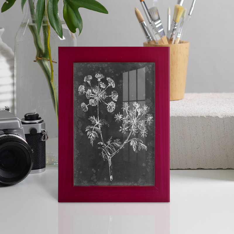 Ardoise florale I - impression encadrée, Rouge, H 6 po x l 4 po x P 1 po