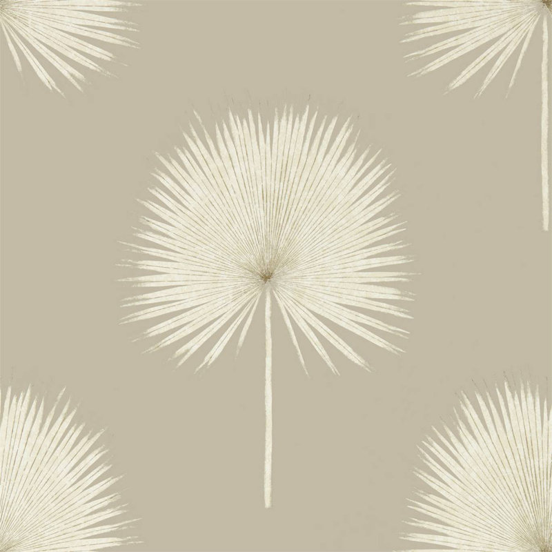 Fan Palm Wallpaper, Linen/Gilver