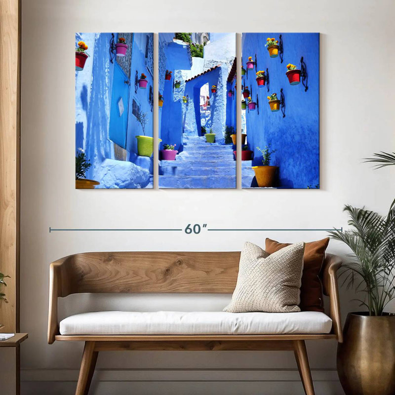Escalier Sebbie Chefchaouen, H 32 po x l 50 po