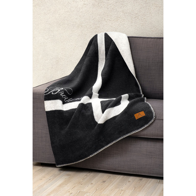 Geo Border Cotton Blend Throw