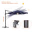 Parasol en porte-à-faux éclairé avec base à manivelle 132,3 po Shareny inclus-1221846693