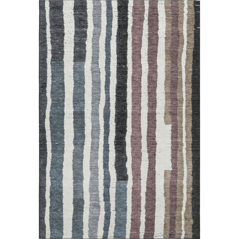Premium Machine Washable Millbrook AMF1961 Stripes Rug, Rectangle 10' x 14'
