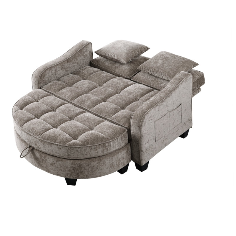 Méridienne double avec rangement, Brun