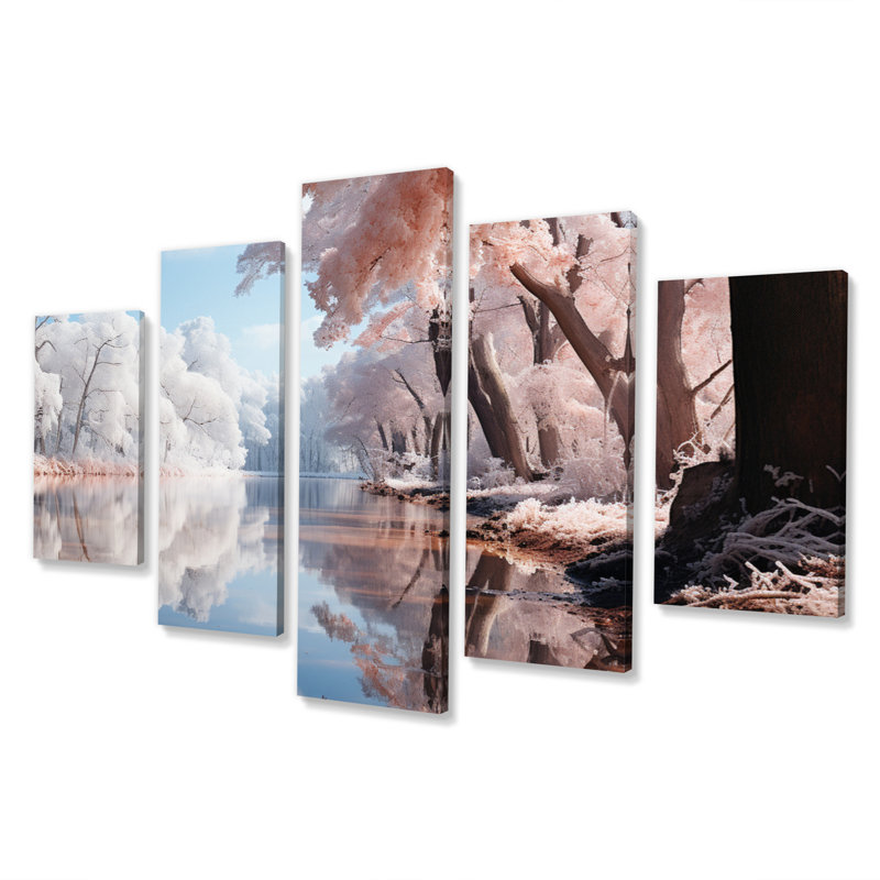 Winter Reverie Landscape IV - Landscape, reproduction d'art sur toile - 5 panneaux