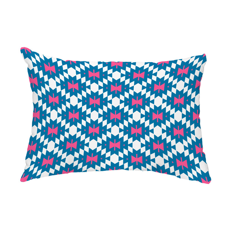 Jodhpur Geometric Outdoor Reversible Throw Pillow, Blue