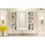 Armoire de salle de bain avec miroir et rangement - Beige / Crème / Mural