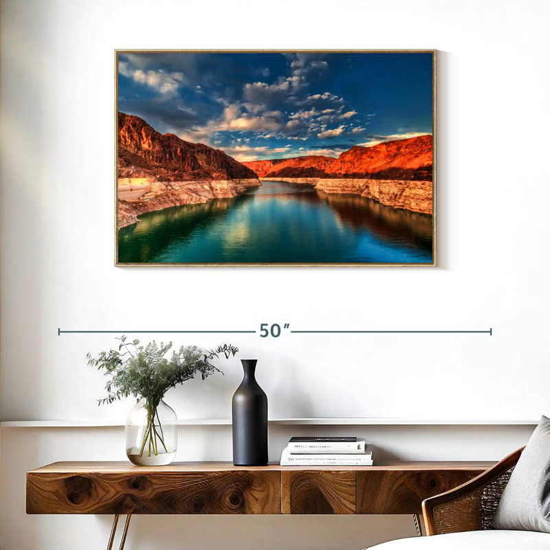 Hoover Dam, Lakeside Mountain, Cadre flottant en bois naturel, 37 po x 25 po