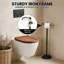Toilet paper holder bracket, weighted base, matte black, freestanding bathroom floor stand, 25 inches
