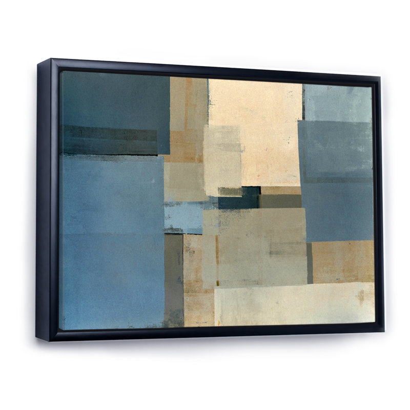 "Blue Meets Brown", reproduction d'art encadrée sur toile, H 24 po x l 36 po x P 1 po, Toile avec cadre flottant noir