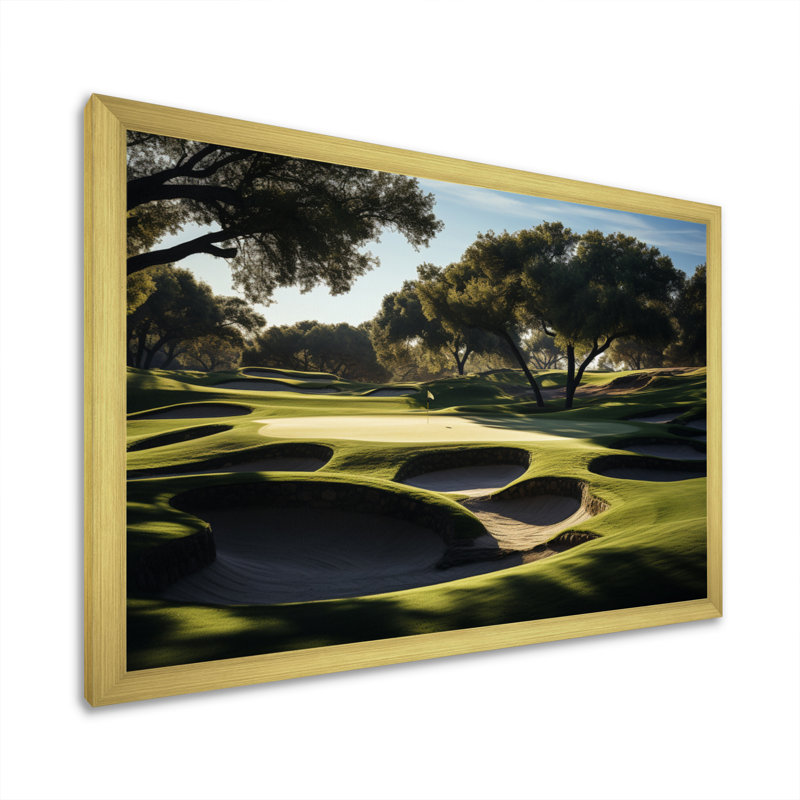 Golf Precision Putt I - Imprimé, H 12 po x l 20 po x P 1 po, Encadrement doré