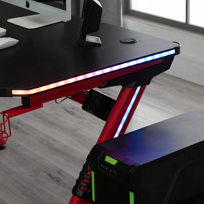 Steel Computer Desk, Red