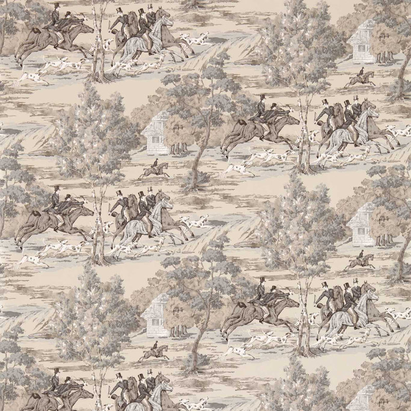 Tally Ho Wallpaper, Pearl/Gray