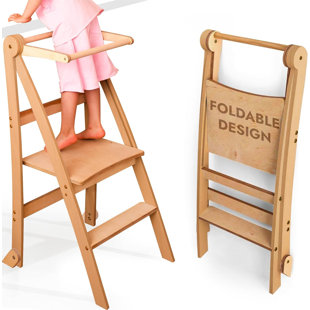 Échelle d'apprentissage en bois Montessori, échelle compacte, tabouret pour enfants, échelle pliante pour enfants (Ensemble de 25)