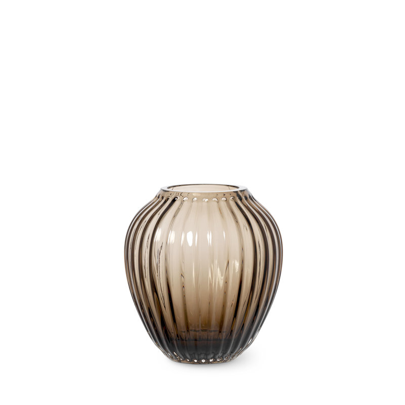 Hammershøi Handmade Glass Table Vase, 5.5" H x 5.1" W x 5.1" D, Walnut