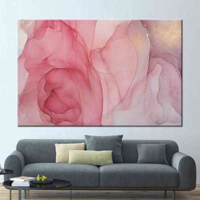 Modern Abstract Marble Artwork with Accents on Canvas for Contemporary Wall Decor