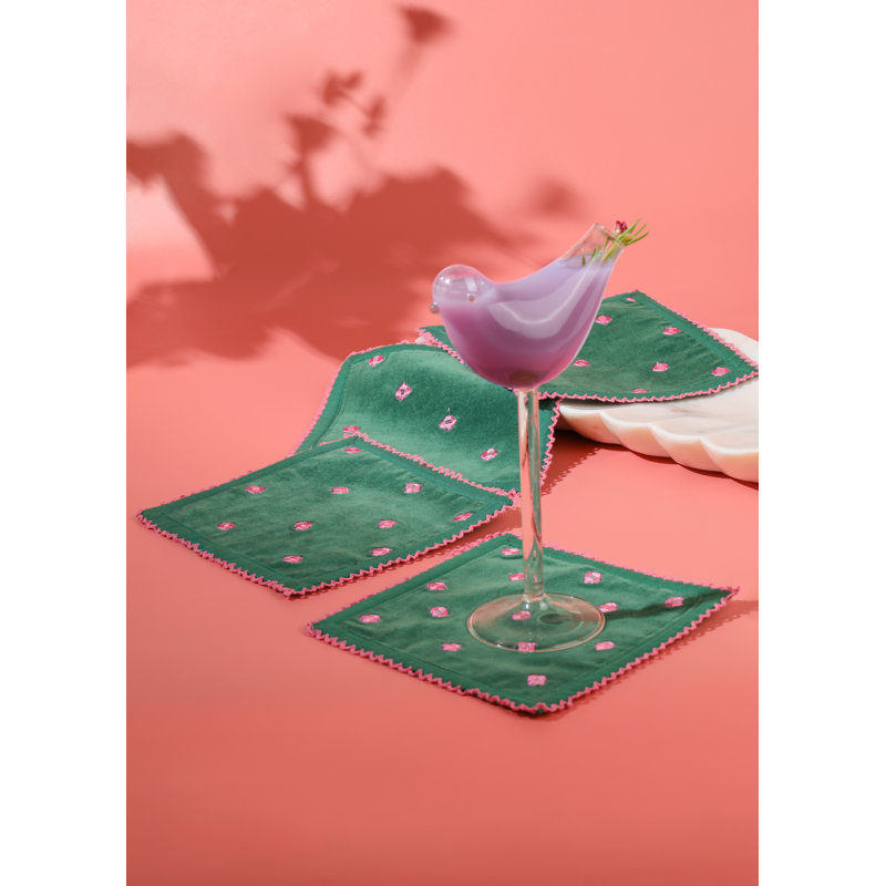 Serviettes de cocktail Emerald Blossom Luxury