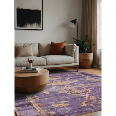 Tapis mauve lavable à la machine