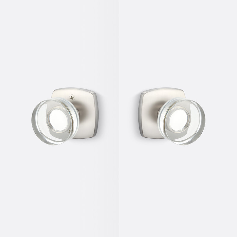 Bouton de passage Luna, nickel satiné, Nickel satiné