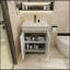 Meuble-lavabo 24 po avec lavabo, armoire de rangement compacte autoportante pour petits espaces, portes à fermeture douce