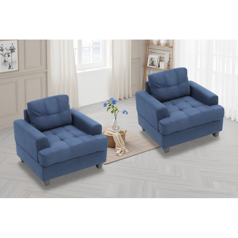 Ensemble de 2 chaises Dijon, Bleu marine
