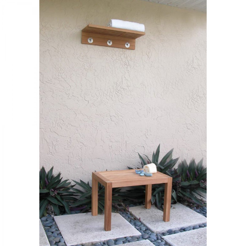 Westminster Teak Teak Accent Shelf with Hooks