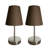 Amandev Simple Designs Sand Nickel Mini Basic Table Lamp with Tapered Fabric Shade-727904199