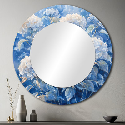 Hortensias dans le jardin d'hiver - Art mural traditionnel en miroir - imprimé sur métal
