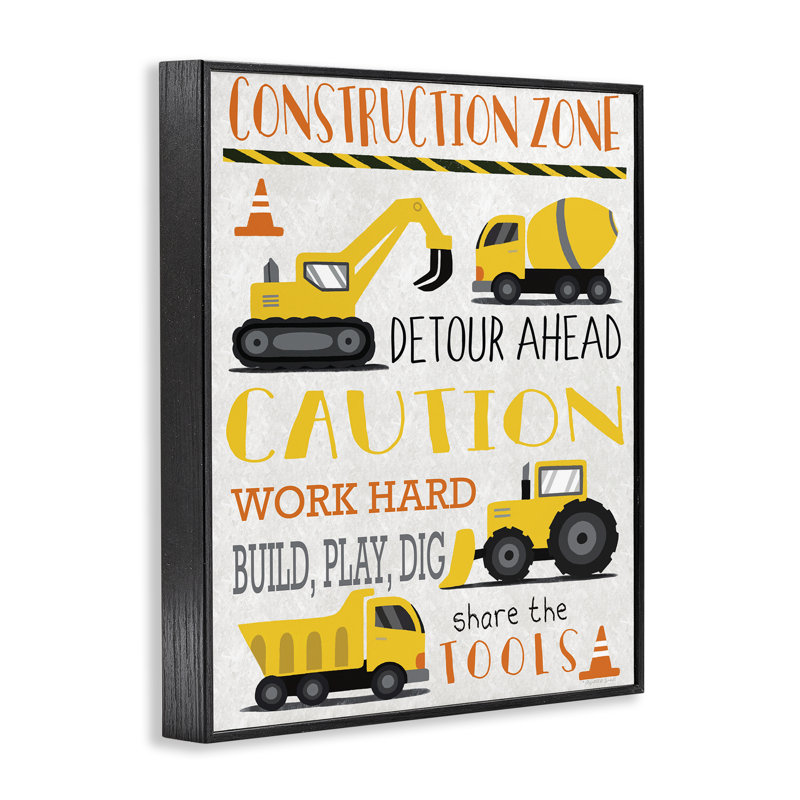 «Construction Zone Ahead», estampe numérique, conception par Elizabeth Tyndall, H 14 po x l 11 po