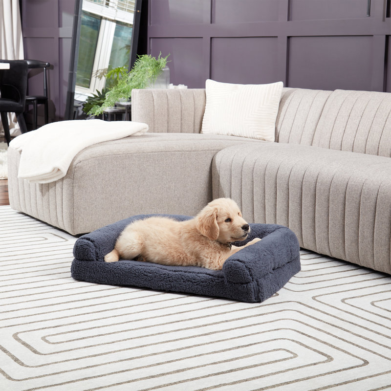 Canapé-lit Millie Sherpa, Moyen (l 29 po x P 20 po x H 7 po), Acier bleu