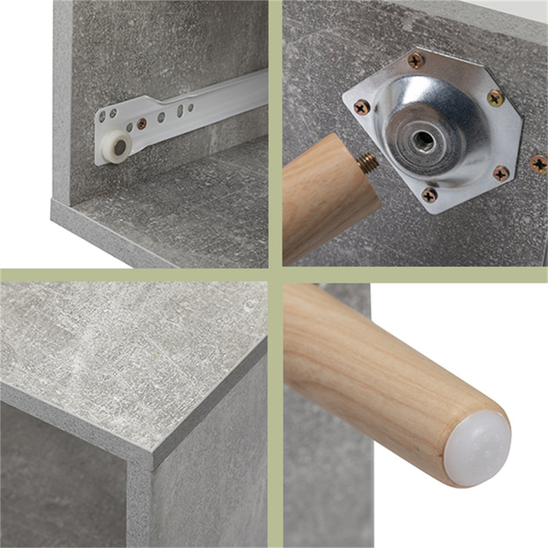 Table de chevet 1 tiroir Cowarts Crumpton, Gris