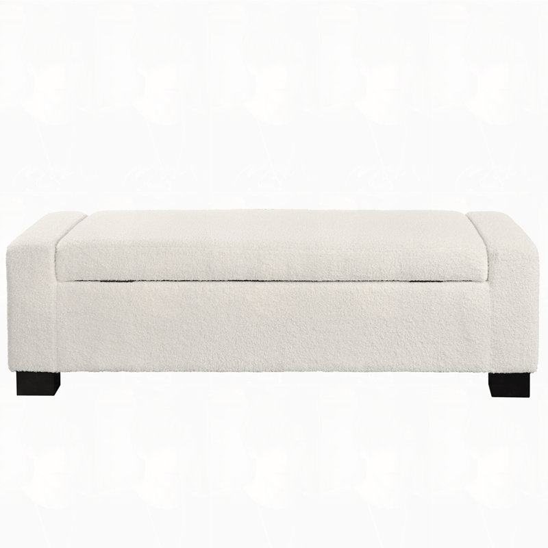 Banc repose-pieds, repose-pieds rectangulaire avec rangement caché, Beige
