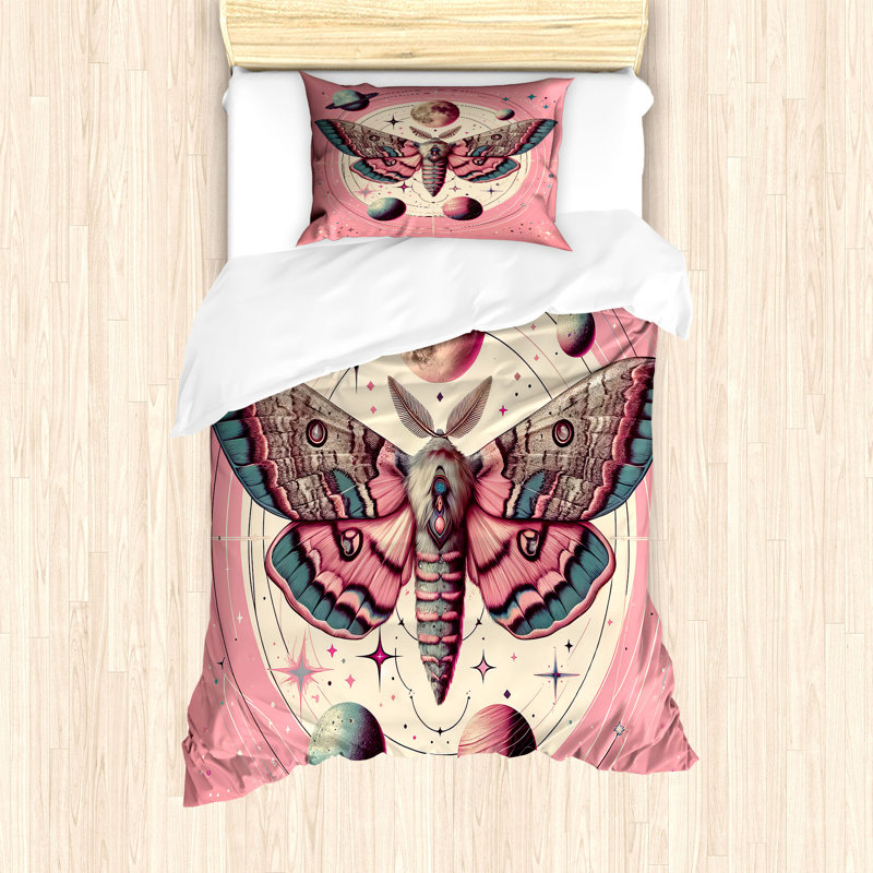 Pink Duvet Cover, Twin Duvet Cover + 1 Standard Shams