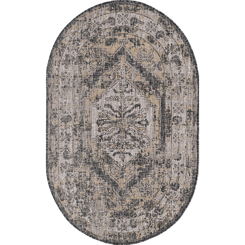 Outdoor Nile Area Rug Char Colour, Oval 3'3" x 5'3"