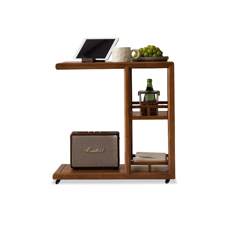 25.59" Brown Solid Wood Rectangular Coffee Table