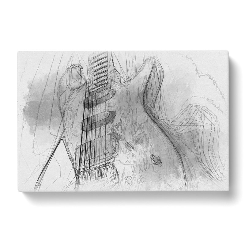 Electric Guitar Vol.2 Sketch - Wrapped Canvas Painting, 40cm H x 60cm W x 3cm D
