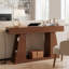 Console étroite de 60 pouces avec prise de courant intégrée, canapé de style campagnard derrière le canapé, table de vestibule avec compartiment de rangement latéral et tablette inférieure à lattes,