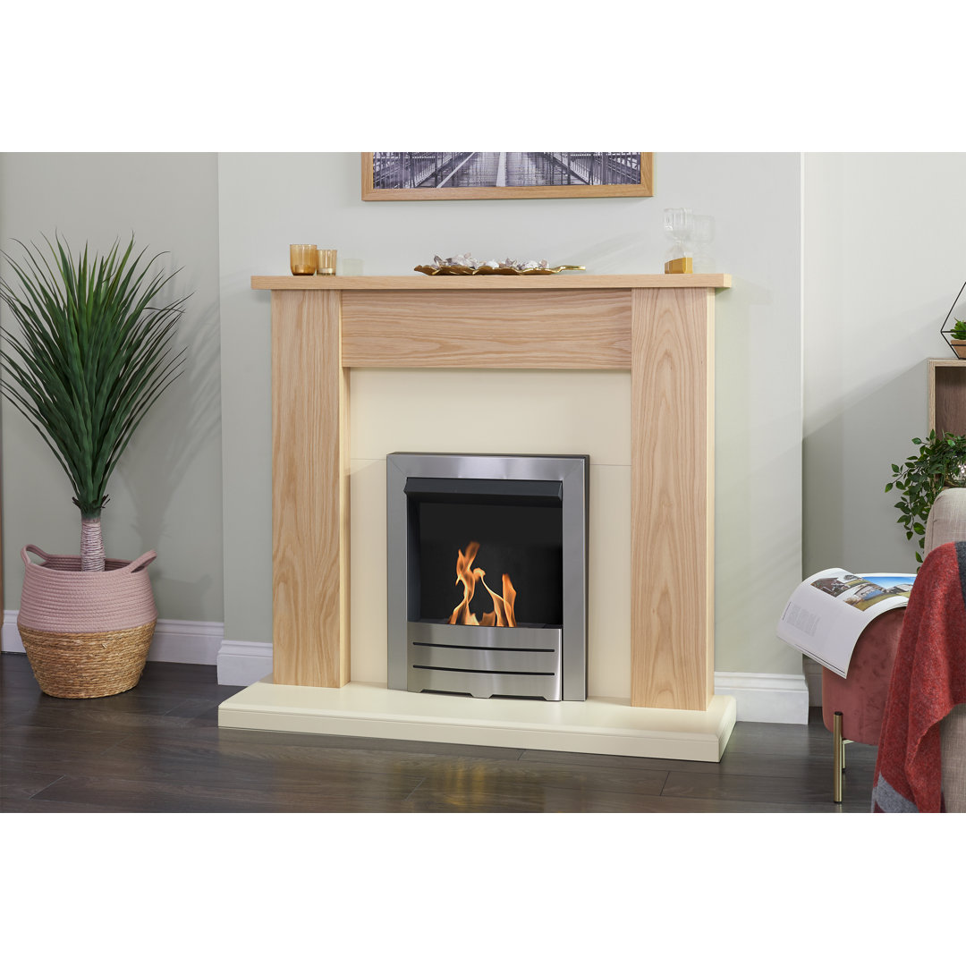 Adam 51cm W Brushed Steel Fireplace with 6000 BTU