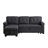 84" Dark Gray Linen Sectional With Reversible Sleeper, Storage, Plump Stitching Storage And 35" Height, Design