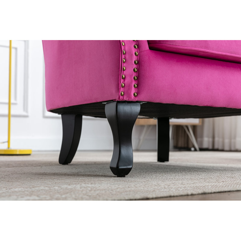 Dorava Velvet Accent Chair, Rose