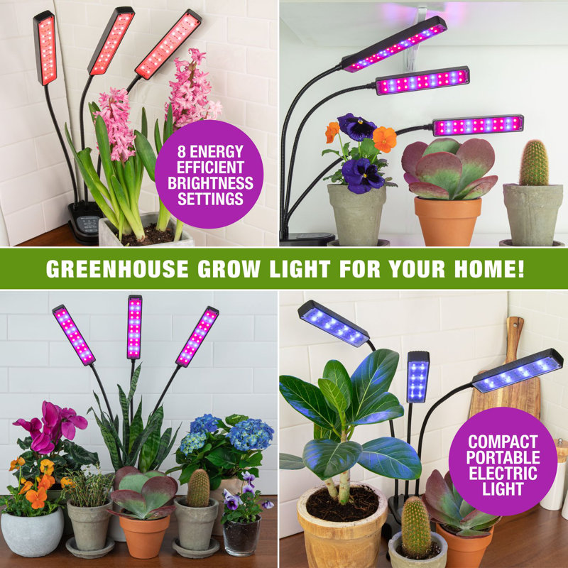 Multicolor 24-LED Adjustable Indoor Grow Lamp with Flexible Arms